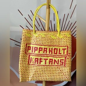 Yellow & Red Woven Tote Bag